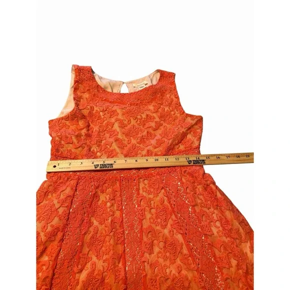 Sundance Catalog Emma Coral Floral Mesh Lace Embroidered Size 4 Wedding Guest - Picture 8 of 10